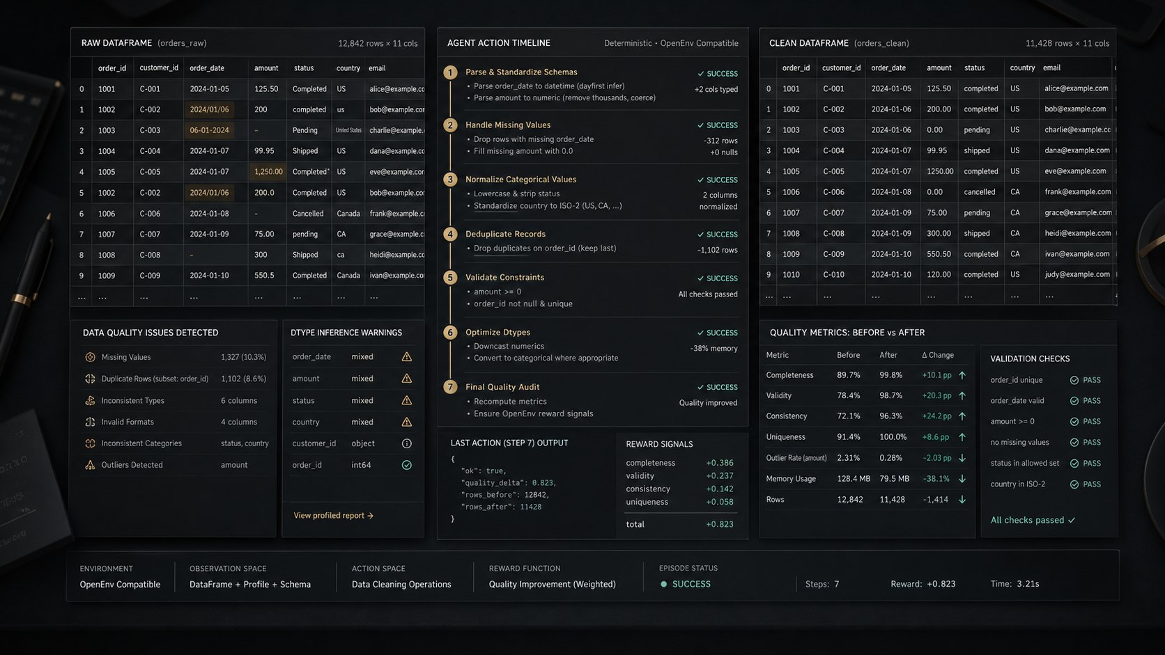 DataWrangler-Env agent data-cleaning presentation visual