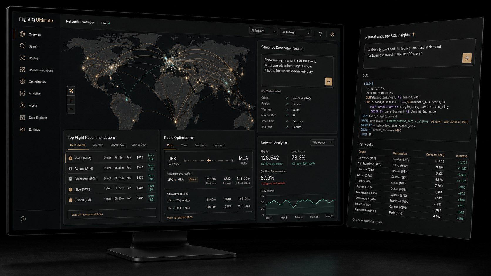 FlightIQ Ultimate route intelligence presentation visual
