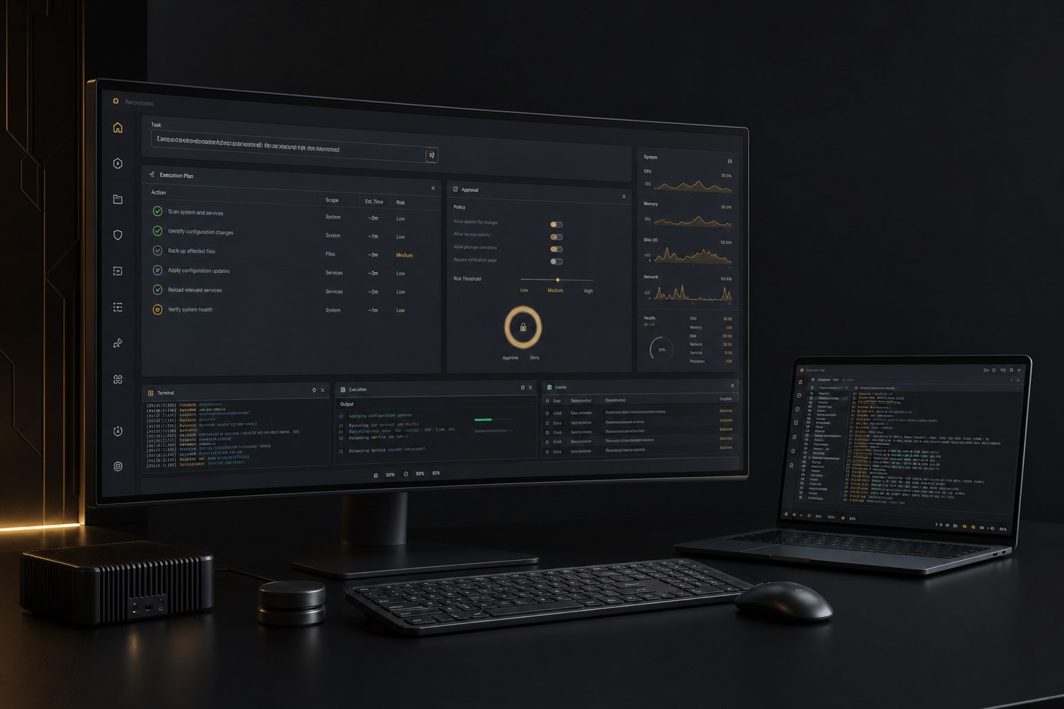 Kaamurai OS agent command center presentation visual